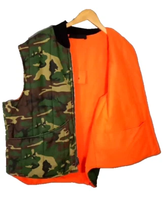 Hunting Vest, Reversible, Camo/Orange, North American Hunting Club Patch - Image 1 of 4