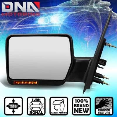 PARA FORD F150 2004-2014 AJUSTE MANUAL + INTERMITENTE LED REMOLQUE ESPEJO RETROVISOR IZQUIERDO Foto 1 de 4