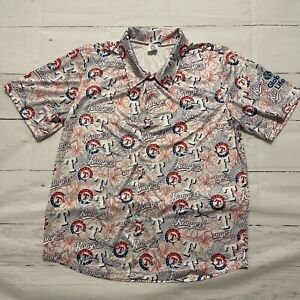 Texas Ranger 6/4/23 SGA Hawaiian Print Button Up T Shirt! XL | Extra Large