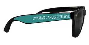 Ovarian Cancer Awareness Believe Teal Ribbon Black Unisex Sunglasses Gift S1JT - Picture 1 of 1