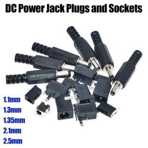 DC Power Jack Plug Panel Socket Male Female Connector Adapter 1.3/2.1/2.5x5.5 mm - Picture 1 of 29