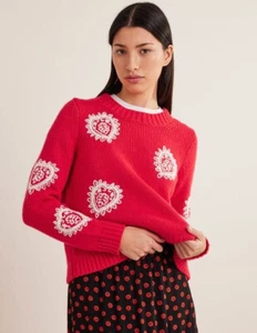 Boden - Chunky Embroidered Jumper - Damen Jumper Pullover Rot - Bild 1 von 13