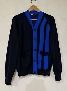 Yohji Yamamoto Adidas Knit Cardigan Sweater Men’s  Black Blue Size Medium
