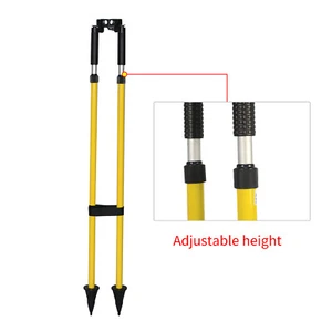 Prism Pole Anti-Crush Bipod Thumb Release Range Yellow Surveying Station New - Picture 1 of 12