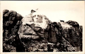 RPPC MT. RUSHMORE Under Construction Postcard JB3 - Picture 1 of 2