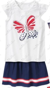 Gymboree Girls 10 Star Spangled Summer Butterfly Free to be Me Top Skirt NWT  - Picture 1 of 3