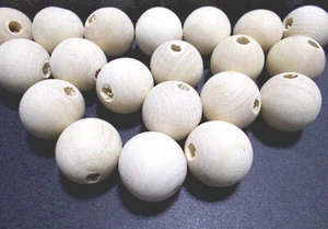 75pcs 25mm WOODEN Round Spacer Beads - Unpainted Natural Unfinished Ball A11 - Picture 1 of 1
