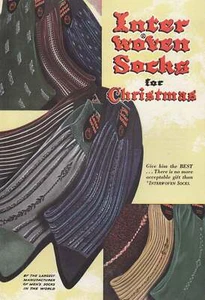 1952 Inter Woven Socks: Socks for Christmas Vintage Print Ad - Picture 1 of 1