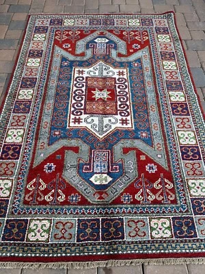 Brand New Tribal & Geometric Colorful & Soft Rug, Handmade in India, 5x8 - Image 1 of 4
