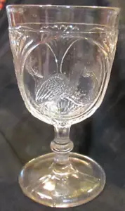 Antigua copa de vino o copa de agua de vástago de vino cigüeña pájaro EAPG de la década de 1890 - Imagen 1 de 6