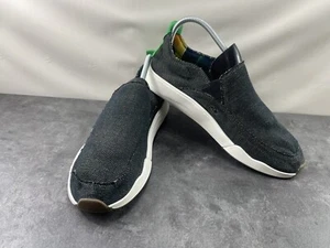 Sanuk Mocasines Hombres 12M Chiba Quest Acera Surfer Zapatos Negro Gris Lona Slipon - Imagen 1 de 14