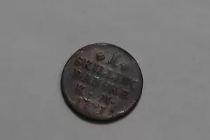 🧭 🇩🇰 DÄNEMARK 1 SKILLING 1771 ABSTAND KM KLEINE KRONE B73 #K9357 - Bild 1 von 3