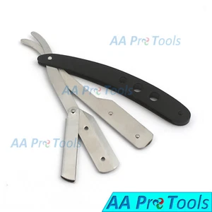 AA Pro: Professional Razor Barber Salon Straight Cut Throat Shaving Black S.S - Picture 1 of 2