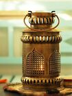Burni Diya Lantern - Handcrafted Antique Golden Polished Iron With Brass Diya