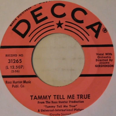 45 Sandra Dee "Tammy Tell Me True/Let's Fall In Love" Decca 31265 NM - Image 1 of 2