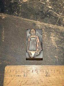 Printing Block “ Man Wearing Sign ” Copper Face. - Picture 1 of 5