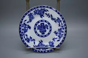 Minton Blue Delft 6" Bread Plate Cobalt & Gold Urn & Flowers - Picture 1 of 6
