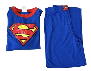 DC Comics Superman Boys 3 Piece Pajamas Set Size 10 Wormser Wear Warner Bros - Picture 1 of 7