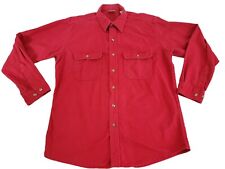 VINTAGE Five Brother Chamois Flannel Shirt Button Up Red  Mens Large USA MADE