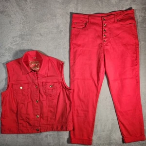 Michael Kors Jeans & Weste Set Rosa Damen XL Top 14 Hose Denim Barbie Preppy - Bild 1 von 24