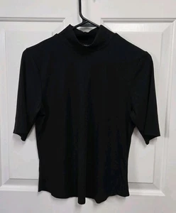Athleta Signature Rib Mock Neck Elbow Sleeve Tee Adult M - Picture 1 of 3