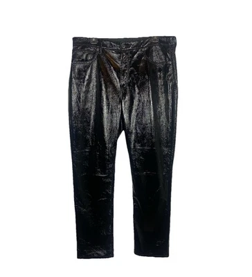 Pantalones GAP para mujer talla 33 ajustados tiro alto negros brillantes imitación cuero fiesta navideña Foto 1 de 4