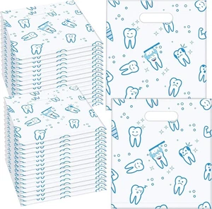 Aliceset 300 Pcs Tooth Merchandise Bags with Handles Plastic Dental for... - Picture 1 of 6