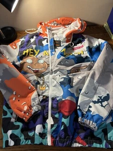 2022 Members Only X Nickelodeon Hey Arnold Full Zip Windbreaker Gr. M weiß - Bild 1 von 16