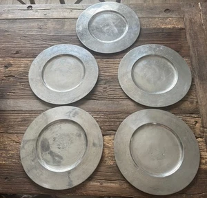 5-FECIT VCM Peltre 12" Platos para Servir Cargadores HECHOS PARA SAKS Portugal De Colección - Imagen 1 de 10