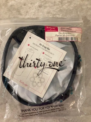 Thirty-One 31 Oh-Snap Bin 212A Dotty Chevron 6" Round NEW in Bag 3 Available - Image 1 of 3