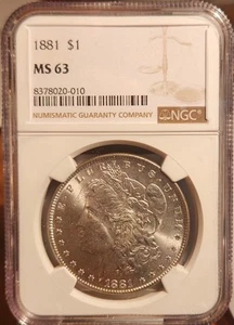 1881 Morgan Silver Dollar ๐ NGC MS63 ๐ Philadelphia Mint 1881-P - Picture 1 of 4