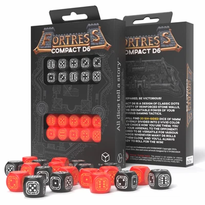 Set De Dados Compacto D6 Negro Y Rojo Para Juegos De Rol Q-workshop STCB04 - Imagen 1 de 4