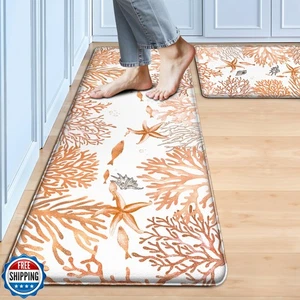 Alfombrillas de cocina para suelo acolchadas antifatiga juegos de 2 alfombras de cocina costeras - Imagen 1 de 5