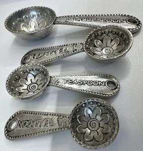 Ganz Vtg Folk Art Decor Sunflowers Measuring Spoons 4-Piece Bohemian Set *No Box - Picture 1 of 10
