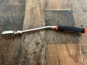 Snap-On FHBF80 3/8” Drive Bent Handle Flex Head Ratchet Red Soft Grip - Picture 1 of 22