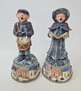 Weihnachten Viktorianisch Mädchen Caroler Schlagzeuger Junge Set Spieluhr Stille Nacht - Bild 1 von 5