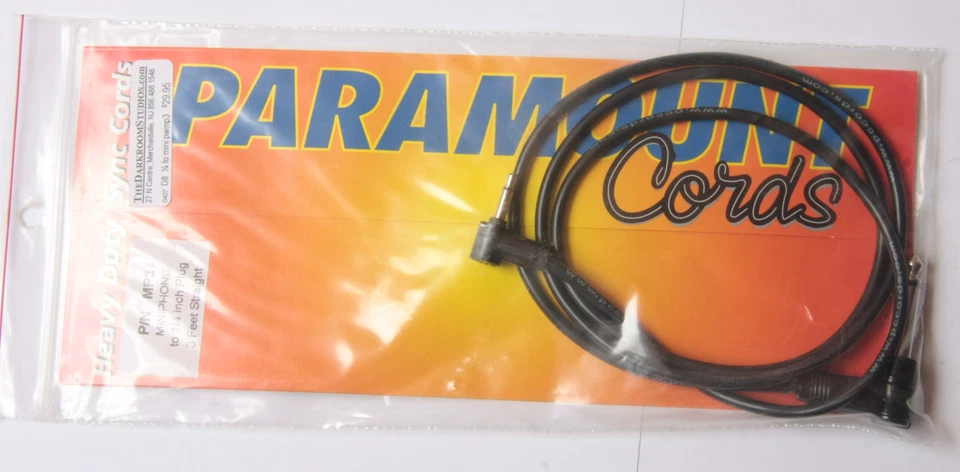 MP3 Miniphone to 1/4" 3' Straight Paramount Heavy Duty Sync Cord - NEW Old Stock - Image 1 of 1