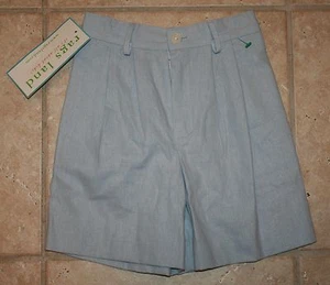 NWT Rags Land Ragsland Boys Girls 3/4 Barely Blue Linen Pleated Shorts - Picture 1 of 2