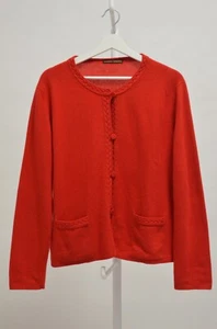 Barbara Lohmann 100% Cashmere Red Cardigan eu 42 - Picture 1 of 8
