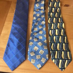 x 3 Mens High & Mighty Blue Neck Ties - Picture 1 of 4
