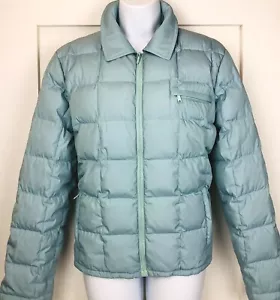 J. Crew Damen Daunen gefüllte Steppjacke klein blau Kragen Taschen Reißverschluss gebraucht, in einwandfreiem Zustand - Bild 1 von 8