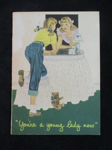 Vintage 1952 "Du bist jetzt eine junge Dame" Kotex Pubertät Werbebroschüre/Booklet - Bild 1 von 5