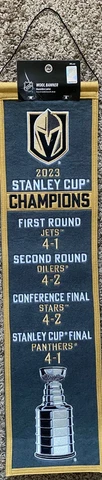 VEGAS GOLDEN KNIGHTS 2023 STANLEY CUP CHAMPIONS 8"X32" VICTORY BANNER IN STOCK Cover
