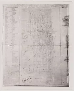 ca 1950's 8.5x11 Photostatic copy 1858 Map City of Racine Redding & Watson Pub - Picture 1 of 1