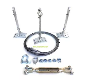 LINEA VITA TETTO 16 MT. COMPLETA DI 3 PALI DOPPIA INCLIN. H 40 CM. E KIT FUNE - Foto 1 di 5