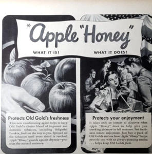 1943 Old Gold Cigarettes Apple Honey Dryness Protection Print Ad - Picture 1 of 2