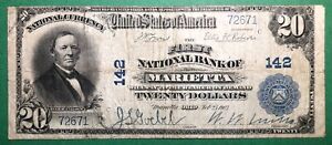 1902 $20 National Currency - First National Bank of Marietta, Oh - Fine