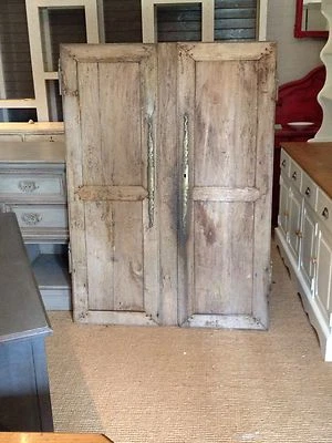 Antique French Oak Reclaim 18th Century Cupboard Doors - Image 1 of 4