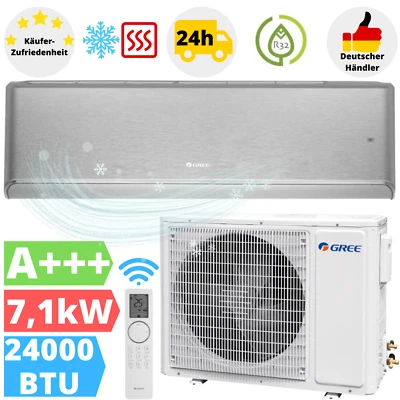 Gree Airy Silver Klimaanlage 24000BTU Klimagerät Ionisator Klima 7,1kW WLAN - Bild 1 von 4