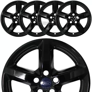 4 BLACK 2016-2019 Ford Explorer 18" Alloy Wheel Skins Full Rim Covers Hub Caps - Picture 1 of 10